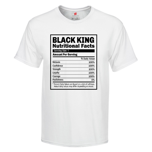 Black King Nutrition Facts Shirt| Black King Tee